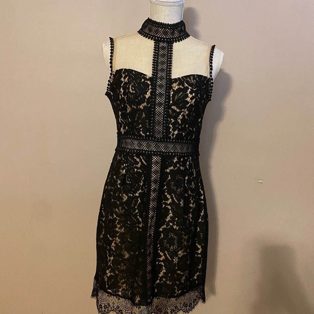 JustFab Black Lace Mini Dress